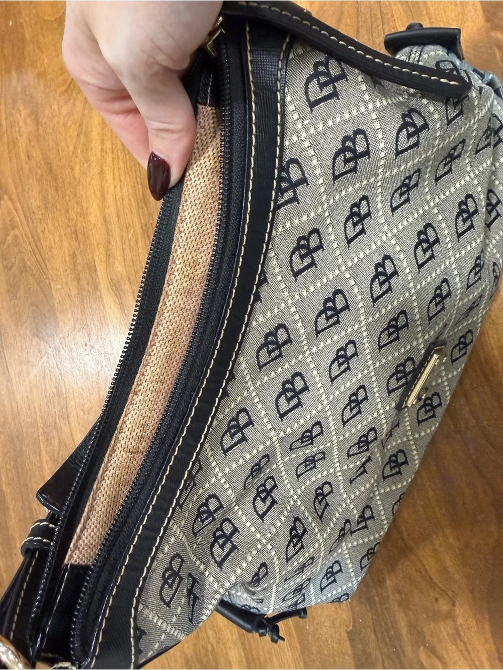 Dooney & Bourke Black Monogram Shoulder Bag